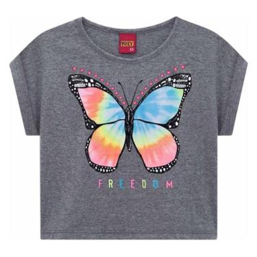 Imagem de Blusa Cropped Infantil Kyly Borboleta Tie Dye Menina