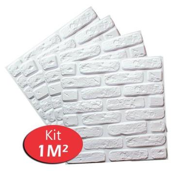 Imagem de 4 Placas Revestimento 3D Adegas 50 x 50 Parede 0,5 Tijolinho - LuJP De