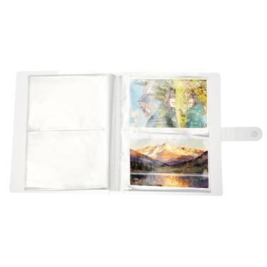 Imagem de PATIKIL Porta-cartão de índice de 10 x 14 cm, 1 pacote com fichário transparente para cartões de memória e organizador de cartões de 30 páginas, 120 cartões, pasta de plástico para cadernos de notas e