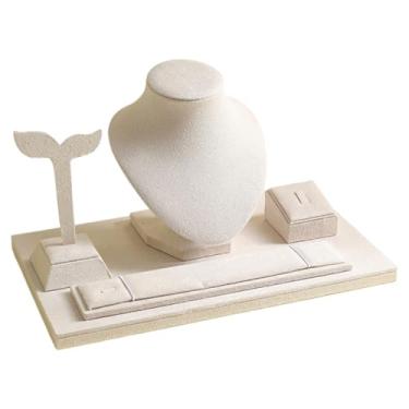 Imagem de Vaveren Suporte para Colares, Busto de Colar, Organizador Multifuncional e Elegante para Balcão, Feiras, Lojas e Toucador, Bege