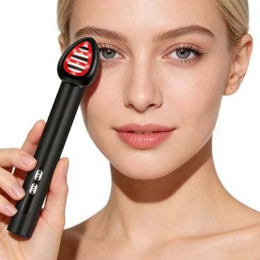 Imagem de Massageador ocular com cabeça rotativa de 180°, terapia de luz LED de 7 cores, microcorrente e infusor de nutrientes aquecido, varinha depuffing para olhos, lábios, rosto, pescoço, massageador facial