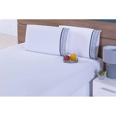 Imagem de 2 Fronhas 50x90 100% Algodão 200 Fios Barrado Lese Preta