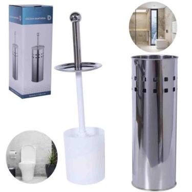 Imagem de Escova Sanitária Limpeza De Vaso De Banheiro Aço Inox C Furo - Tesla S