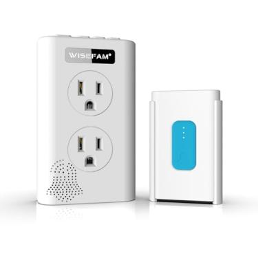 Imagem de Campainha sem fio com luz noturna, saídas extras, botão brilhante à prova d'água, modo não perturbe, 38 sinos, modos mudo, flash LED colorido, alcance de 300 m, fácil instalação, branco