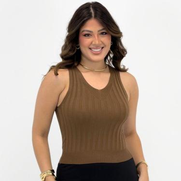 Imagem de Blusa Blue Rose Regata Gola V Tricot Feminina-Feminino