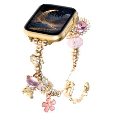 Imagem de Pulseira feminina de metal compatível com Apple Watch séries 11 10 9 8 7 6 5 4 SE/Ultra 3 2 1 (ouro, 38/40/41/42 mm (Séries 11/42 mm) 10))