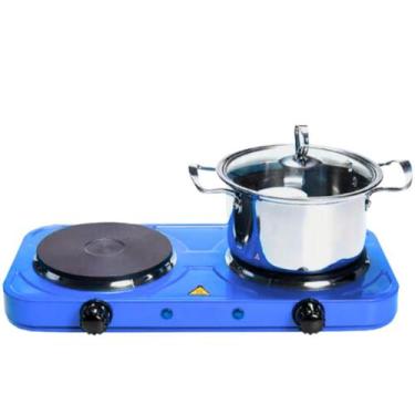 Imagem de Fogareiro Portátil Fogão Elétrico 2000w Cooktop Panela 2 Bocas Disco -