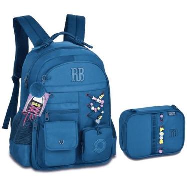 Imagem de Kit Rebecca Bonbon Beaded Fun Mochila e Estojo Oficial Cor:Azul, Azul