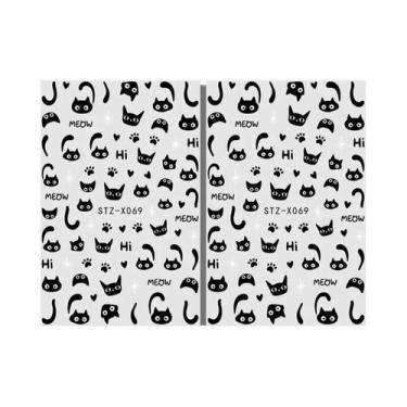 Imagem de Adesivos De Unhas De Gato Preto Kawaii, 2 Peças, Autoadesivos, Decoraç