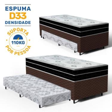 Imagem de Cama Box com Colchao D Angelis de Espuma D45 Pillow In OrtoConfort + Auxiliar de Espuma Unique Solteiro 88cm