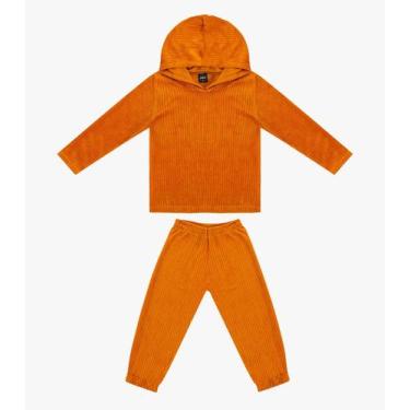 Imagem de Conjunto Infantil Blusão com Capuz e Calça Select Marrom, 10, Marrom