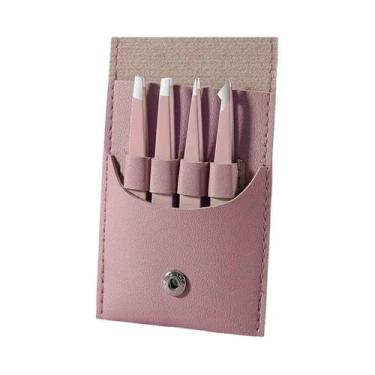 Imagem de Pinça De Sobrancelha Inclinada De Aço Inoxidável Colorida Para Remoção