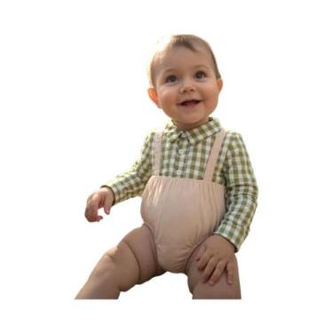 Imagem de Bodies Xadrez Para Bebês Meninos, Primavera E Outono, Roupas Infantis 