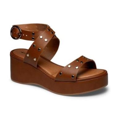 Imagem de Sandalia Feminina Anabela Mississipi Boho Chic Aplique Tachas Moda Casual Ref: Mf505-Feminino