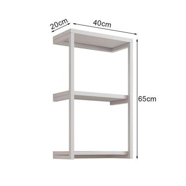 Imagem de Nicho De Parede Industrial 3 Prateleiras Milão Branco Preto