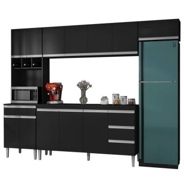 Imagem de Cozinha Modulada 5 Peças 281 Cm Andreia Preto Reajl Preto