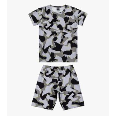 Imagem de Pijama Infantil Camiseta e Bermuda Select Cinza, 6, Cinza