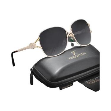 Imagem de Óculos De Sol Femininos Polarizados UV400 Com Armação Grande KINGSEVEN