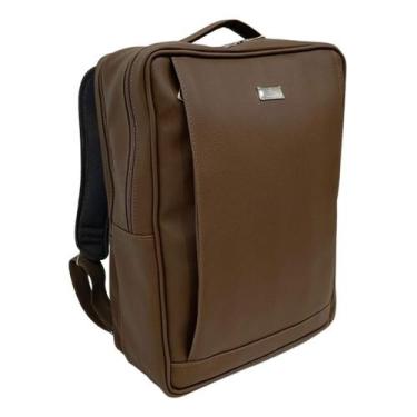 Imagem de Mochila Executiva Compartimento Duplo Cor Marrom - Coutre Bolsas