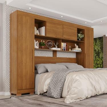 Imagem de Guarda-Roupa Casal Modulado Odin Premium com Pés 4 Portas Cinamomo - Pnr Móveis