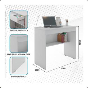 Imagem de Mesa computador escrivaninha vitoria branca - CASA MOVEIS