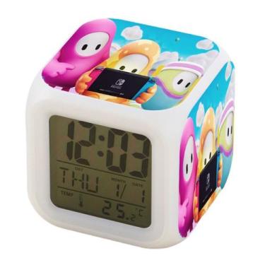 Imagem de Relógio digital LED com função de despertador 8x8x8cm para crianças - 