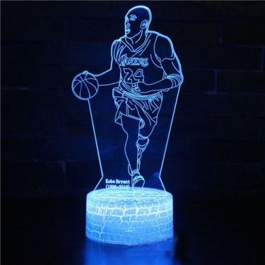 Imagem de Lâmpada de ilusão LED 3D com luz noturna Kobe Bryant Star Anime - yiwe