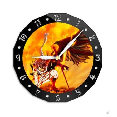 Imagem de Relógio de parede Fairys Tails Silent Non-Ticking 15 cm de vidro+acríl
