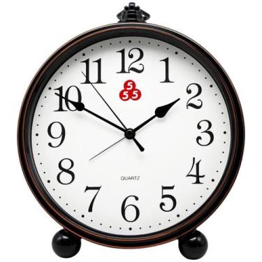 Imagem de Relógio de mesa, despertador, ornamentos, marrom mudo moderno, 20,5 x 