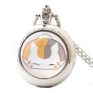 Imagem de Relógio de bolso Natsumes Cat Retro para crianças com corrente - Yiwei