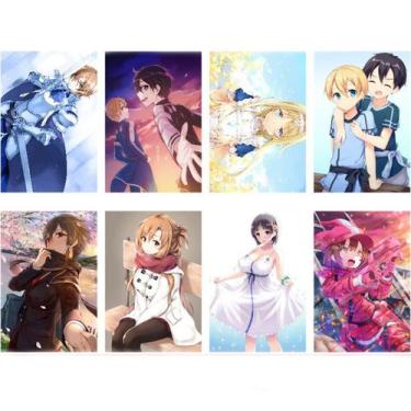 Imagem de Pôster Swords Arts Online Kirito Yuuki Asuna 28,5 x 42 cm x 8 - Yiweis