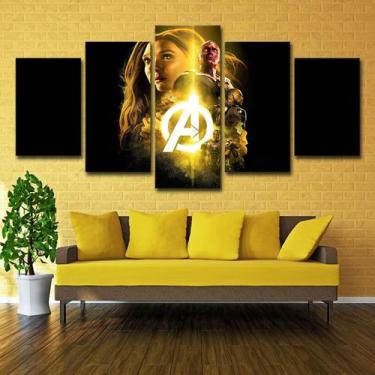 Imagem de Pintura de parede em tela, 5 painéis, Elizabeths Olsens Anime - yiweis