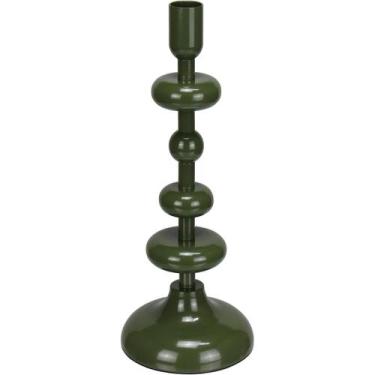 Imagem de CASTIÇAL DECORATIVO PORTA VELA HOME&CO METAL 26x10x10cm VERDE