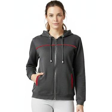 Imagem de Blusa de frio Moleton Grosso Feminina - Comércio L7, Preto, P