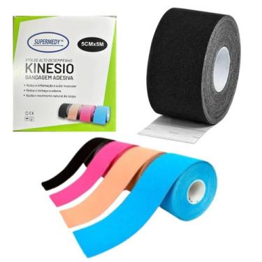 Imagem de Bandagem Elastica Fita De Kinesio Supermedy -, Preto