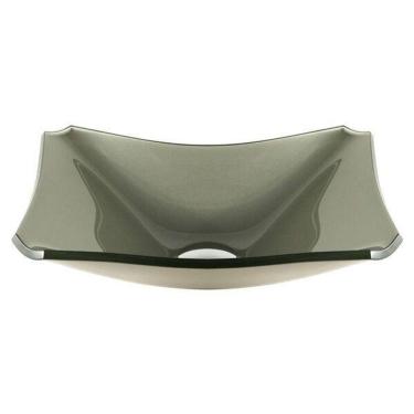 Imagem de Cuba De Vidro Retangular Chanfrada 37 Cm Champanhe