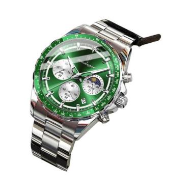 Imagem de Relógio Masculino À Prova d'Água Em Aço Inoxidável Luminoso Com Cronóg