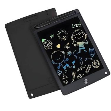 Imagem de Lousa Mágica Tablet Lcd Preto De 12" Lousa Mágica Com Botão De Apagar Desenhar E Anotar