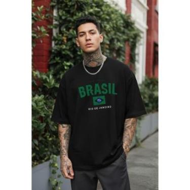 Imagem de Camiseta Masculina Brasil Rio de Janeiro Copa 2026 Malha Algodão Básica Estilosa do P ao G1-Masculino