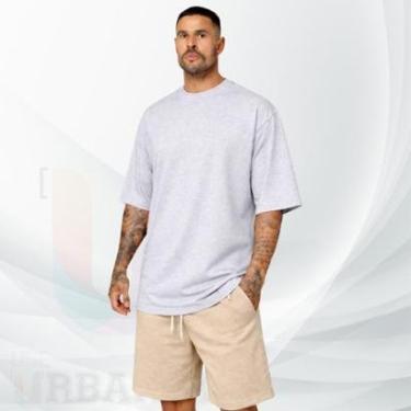 Imagem de Camiseta over Masculina Oversized 100 Algodão Manga Curta Básica Streetwear Casual Confortável-Masculino