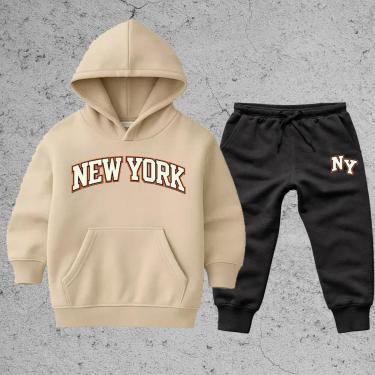 Imagem de Conjunto kit Infantil 2 Peças Blusa Moletom Calça moleton Look Completo Estampa New York Ny-Unissex