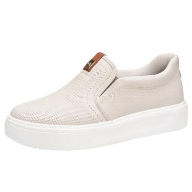 Imagem de Tenis Feminino Moderno Facil Calce Couro Casual Pegada