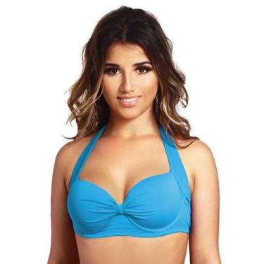 Imagem de Top de biquini plus size meia taça com bojo - Estigma, M, Água