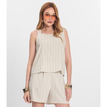 Imagem de Regata Feminina Decote Quadrado Endless Bege, P, Bege