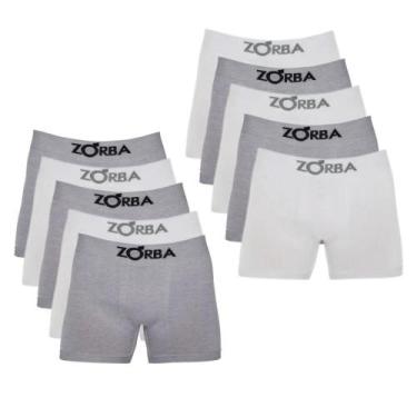 Imagem de Kit 10 Cuecas Zorba Sem Costura Em Algodão Cotton Modelo Boxer Box Alg