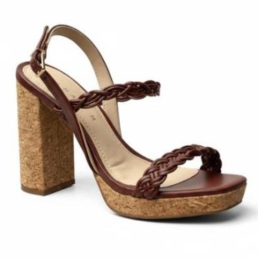 Imagem de Sandália Ramarim Tira Trançada Plataforma Cortiça Estilo e Conforto-Feminino