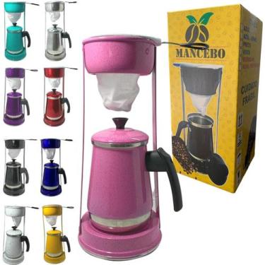 Imagem de Bule Com Mancebo Suporte Coador De Café colorido Retro em Alumínio Mar