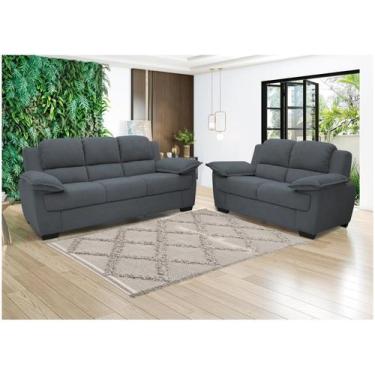 Imagem de Conjunto de Sofás 2 e 3 Lugares Carmel Linoforte, Grafite, 3 e 2 lugar