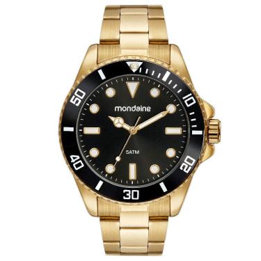 Imagem de Relógio MONDAINE masculino dourado preto 32549GPMVDE2
