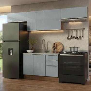 Imagem de Armário De Cozinha Completa 280 Cm Rustic/cinza Lux Madesa 02 Rustic/c